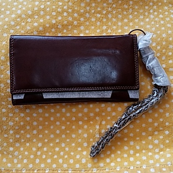 Mens Colorado Leather RFID Long Trifold Chain Wallet